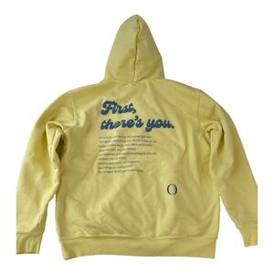 Bond Butter Yellow Emotional Support Hoodie size L Heavyweight Cotton Oversized